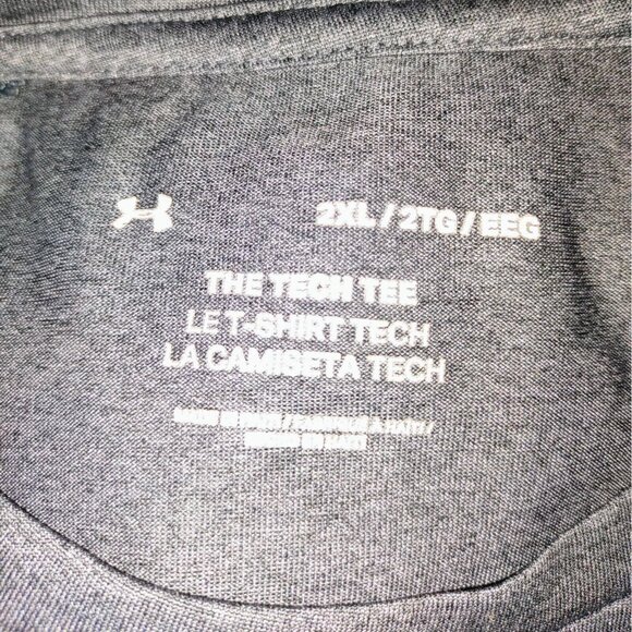 Under armour The Tech Tee Carbon Heather Men Size 2X Short Sleeves - Picture 2 of 3